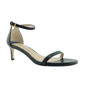 STUART WEITZMAN Black Leather Strap Pump Ankle Sandal Heel Sandals 6